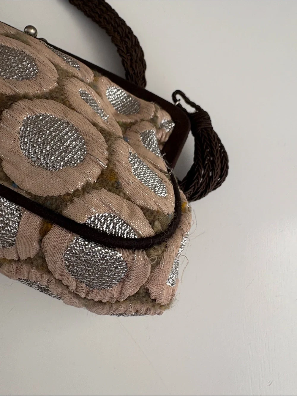 Auth VTG PRADA Tapestry Structured Bag